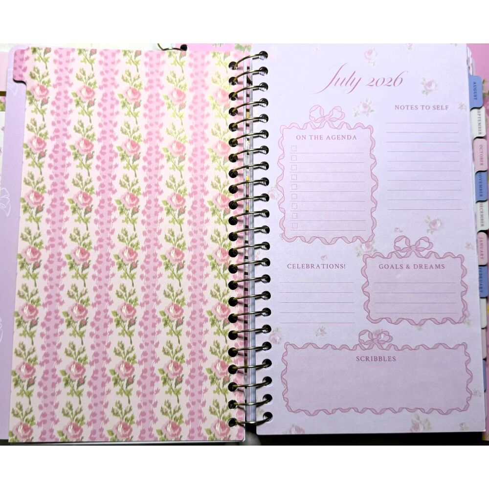 NWT LoveShackFancy x Yoobi 4 Pc Floral Planner Stationery Desk Set + Ruler - Picture 11 of 12